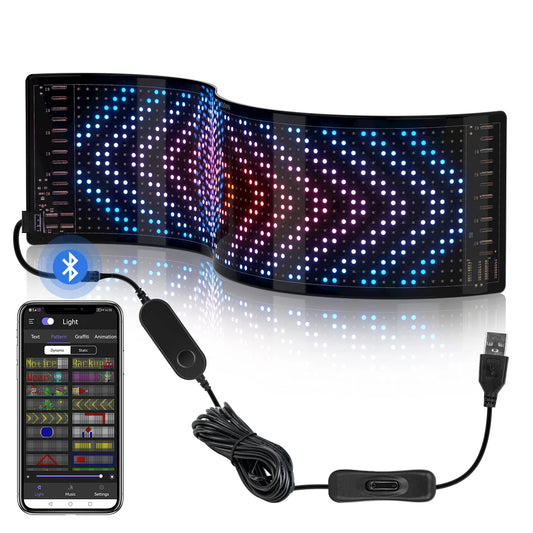 Led matrix panel dijital esnek ekran kumandalı uygulama kontrollü 16×64 pixel 9,2×37,4cm
