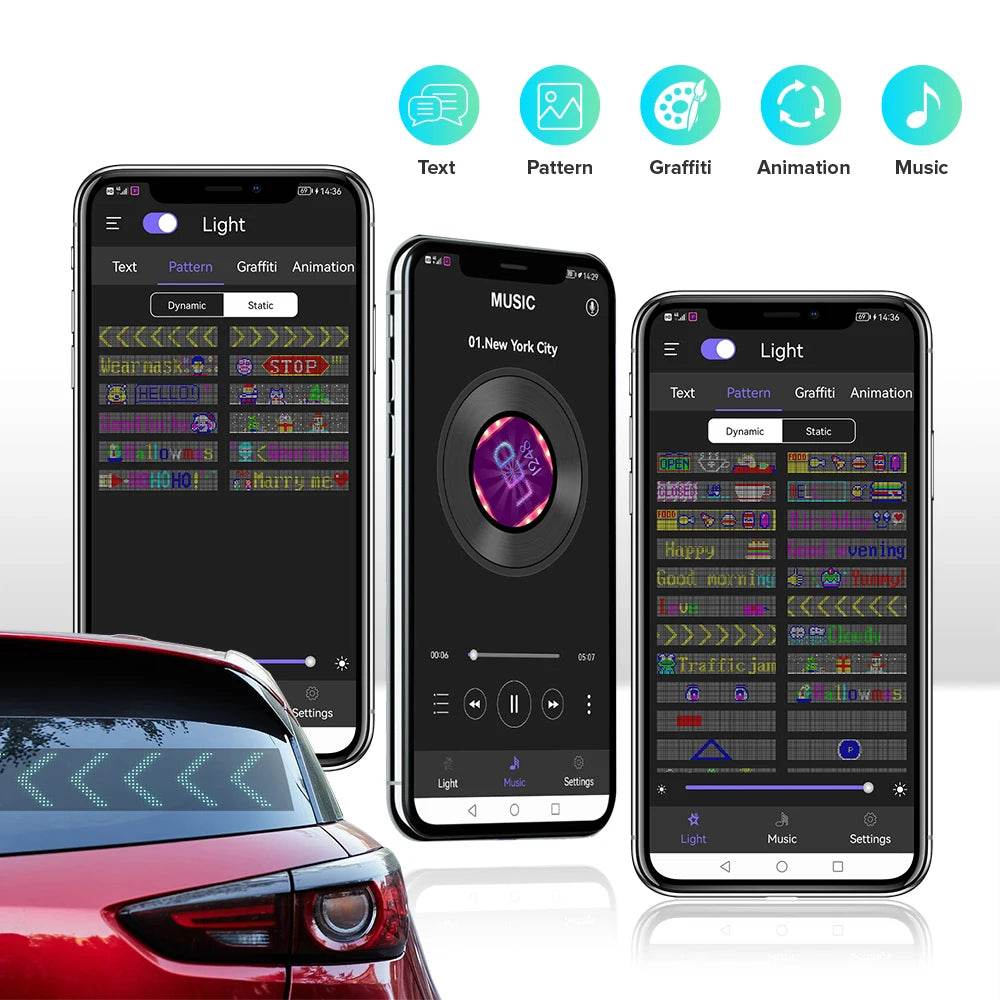 Led matrix panel dijital esnek ekran kumandalı uygulama kontrollü 16×64 pixel 9,2×37,4cm - G3A - KolayMagza