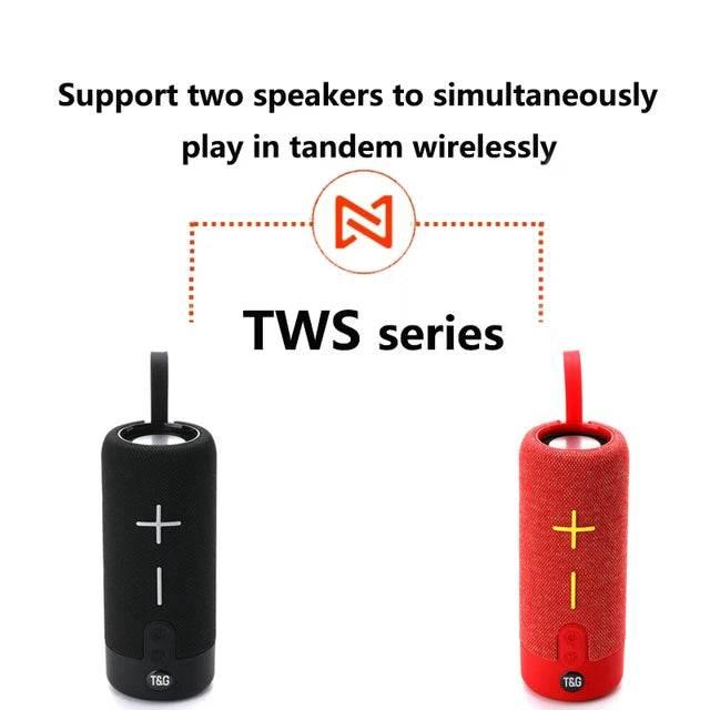 Tg-619 kumaş dokulu 10w 1200mah stereo fm radyo sd kart usb aux destekli 5.0v taşınabilir bluetooth hoperlör - H1Q - KolayMagza KM Technology