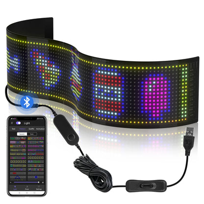 Esnek LED Matris Panel – 37 cm Uzunluğunda, Uygulama Kontrollü, Kayan Yazı ve Reklam Ekranı