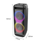 Rx-8298a 8 inç taşınabilir bluetooth hoparlör – çift 8 inç, rgb ışıklı, mikrofonlu - H2İ - KolayMagza KM Technology