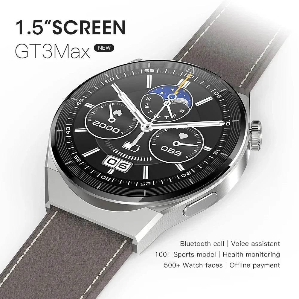 Gt 3 max 1,45 inç ekran 44mm yuvarlak metal kasa ios android uyumlu akıllı saat - A1O - KolayMagza KM Technology