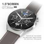 Gt 3 max 1,45 inç ekran 44mm yuvarlak metal kasa ios android uyumlu akıllı saat - A1O - KolayMagza KM Technology