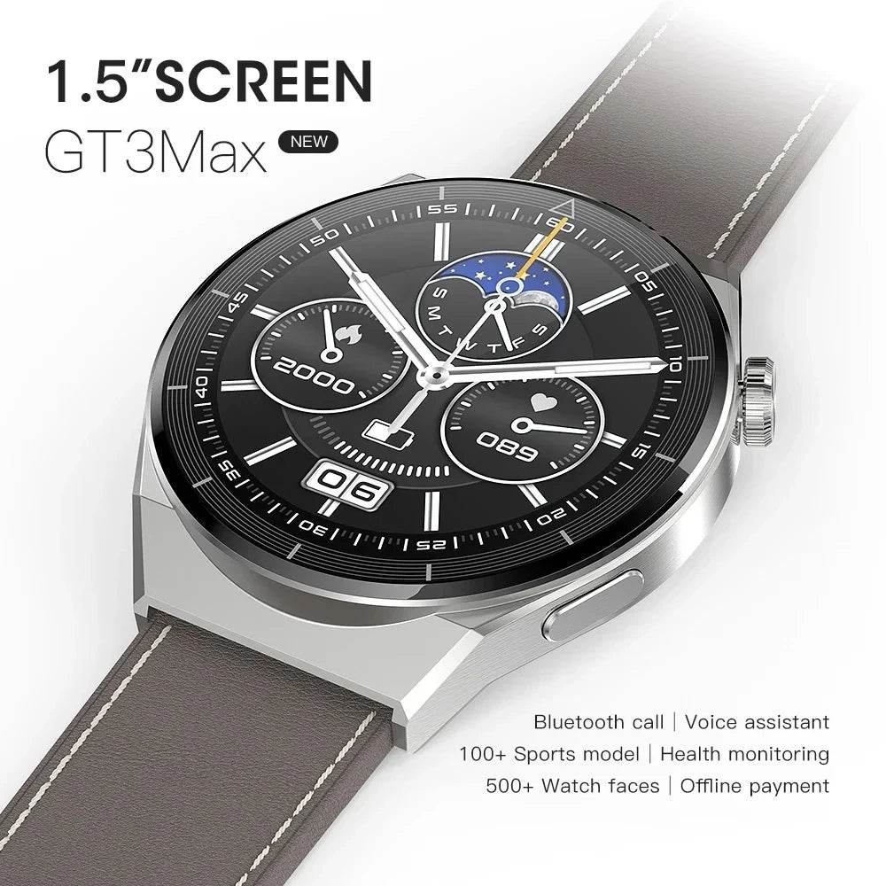 Gt 3 max 1.45 inç ekran 44mm yuvarlak metal kasa ios android uyumlu akıllı saat - A1O - KolayMagza