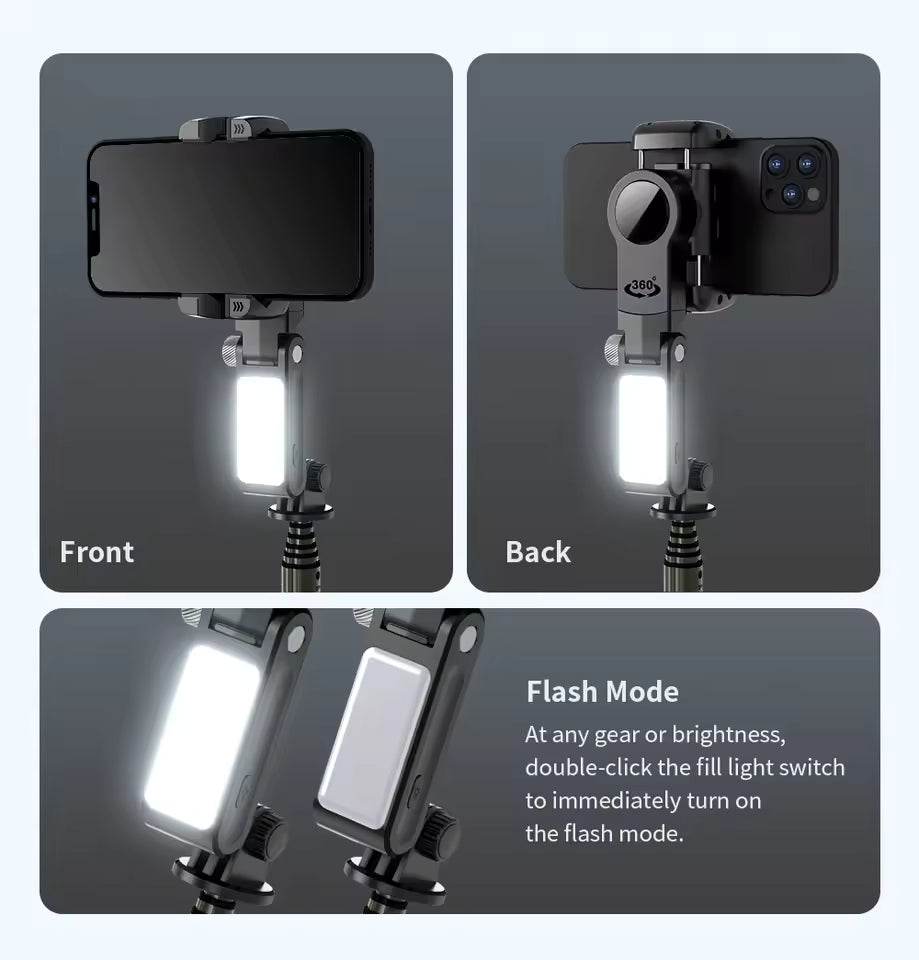 Q18 akıllı 360° döner gimbal tripod | ışıklı, kumandalı, katlanabilir, elde taşınabilir telefon sabitleyici stand - G4J - KolayMagza KM Technology