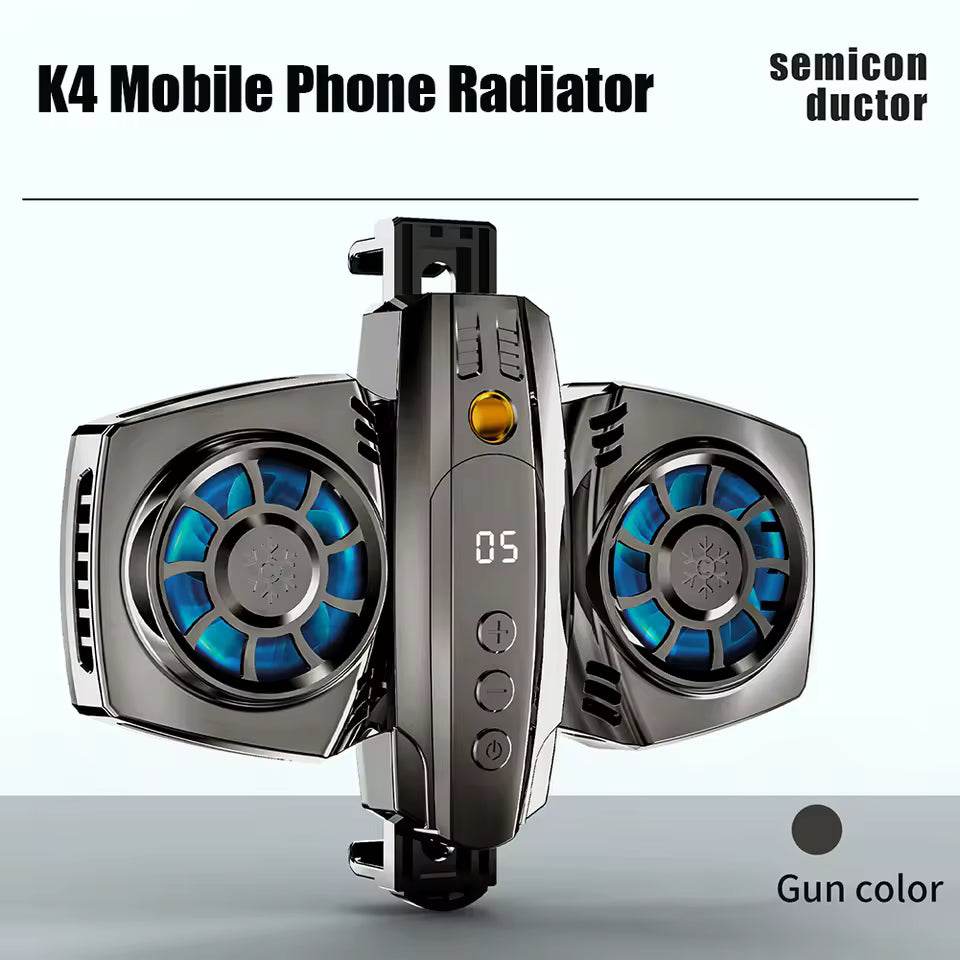 K4a çift fanlı telefon soğutucu | mobile live radyatör | yüksek hızlı soğutma, sessiz fan, oyun ve yayınlar için - G4G - KolayMagza KM Technology
