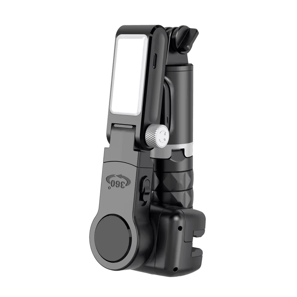 Q18 akıllı 360° döner gimbal tripod | ışıklı, kumandalı, katlanabilir, elde taşınabilir telefon sabitleyici stand - G4J - KolayMagza KM Technology