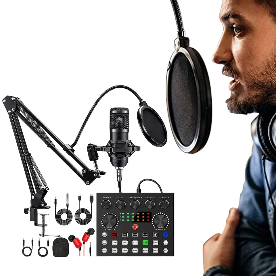 Pazeriz professional studio sound recording and podcast microphone bm800 - G2E
