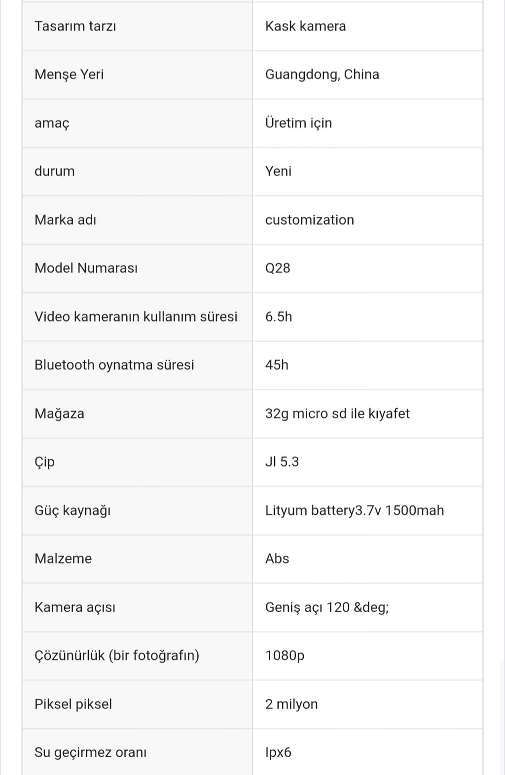 Q28 1080P kameralı Intercom +32GB SD Kartlı Bluetooth Motorsiklet Kask Kulaklığı İnterkom su geçirmez - G6O