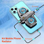 K4a çift fanlı telefon soğutucu | mobile live radyatör | yüksek hızlı soğutma, sessiz fan, oyun ve yayınlar için - G4G - KolayMagza KM Technology