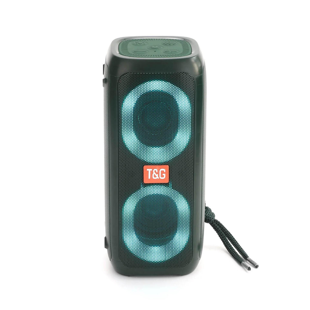 Tg-333 telefon standlı çift speakerli 30w 1500mah rgb led ışıklı fm radyo sd kart usb aux destekli taşınabilir bluetooth hoperlör - H1M - KolayMagza KM Technology