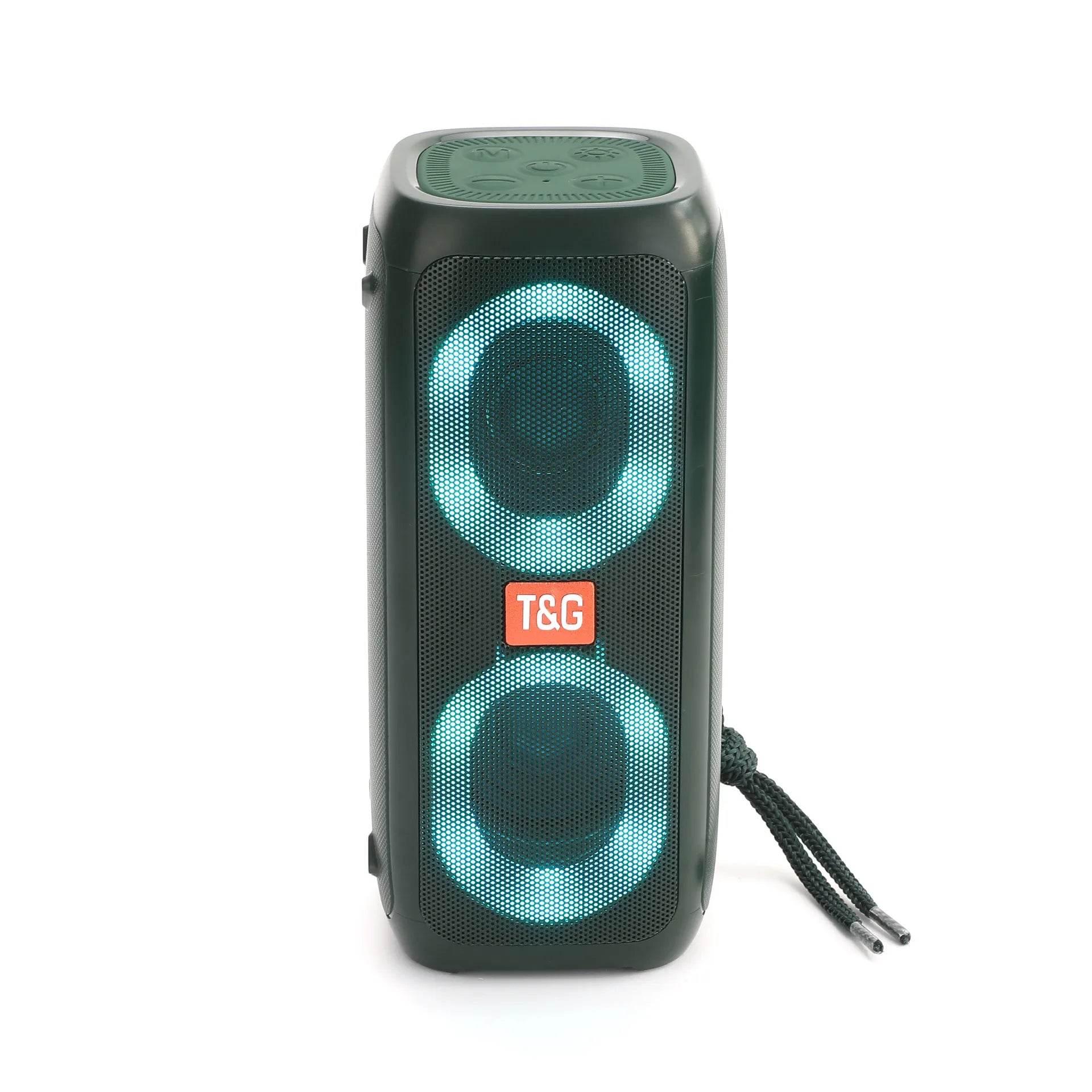 Tg-333 telefon standlı çift speakerli 30w 1500mah rgb led ışıklı fm radyo sd kart usb aux destekli taşınabilir bluetooth hoperlör - H1M - KolayMagza KM Technology