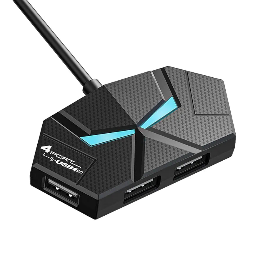 ( 5 adet ) Gaming 4 Port USB 2.0 Çoklayıcı Hub - 7 Renk LED Işıklı 60cm Kablolu Oyuncu USB Hub KolayMagza KM Technology - Toptan Telefon Aksesuarları