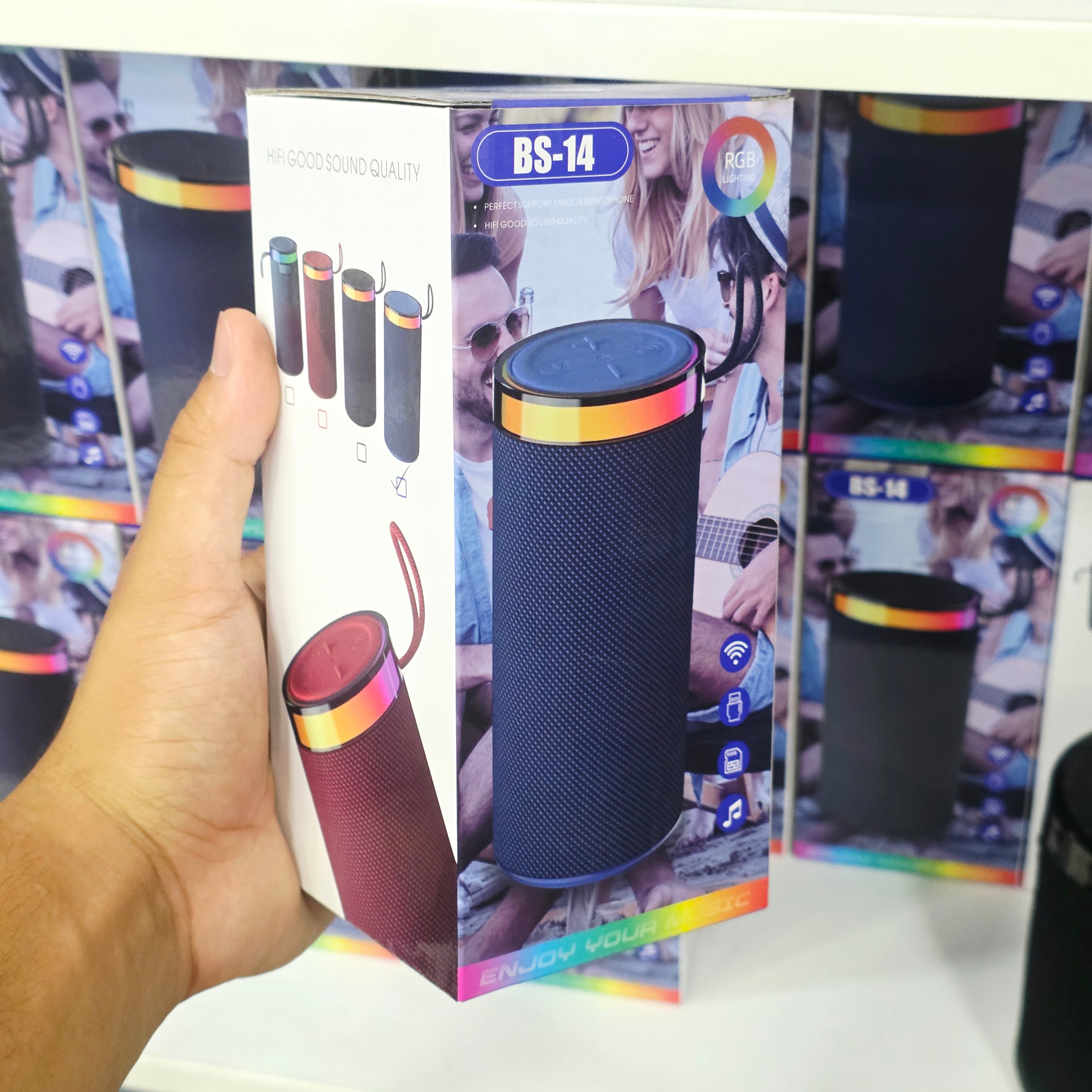 BS-14 RGB Işıklı Taşınabilir Bluetooth Hoparlör - Yüksek Ses Kalitesi Tastech