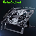 Çift fanlı katlanabilir yüksekliği ayarlanabilir laptop soğutma standı cj070