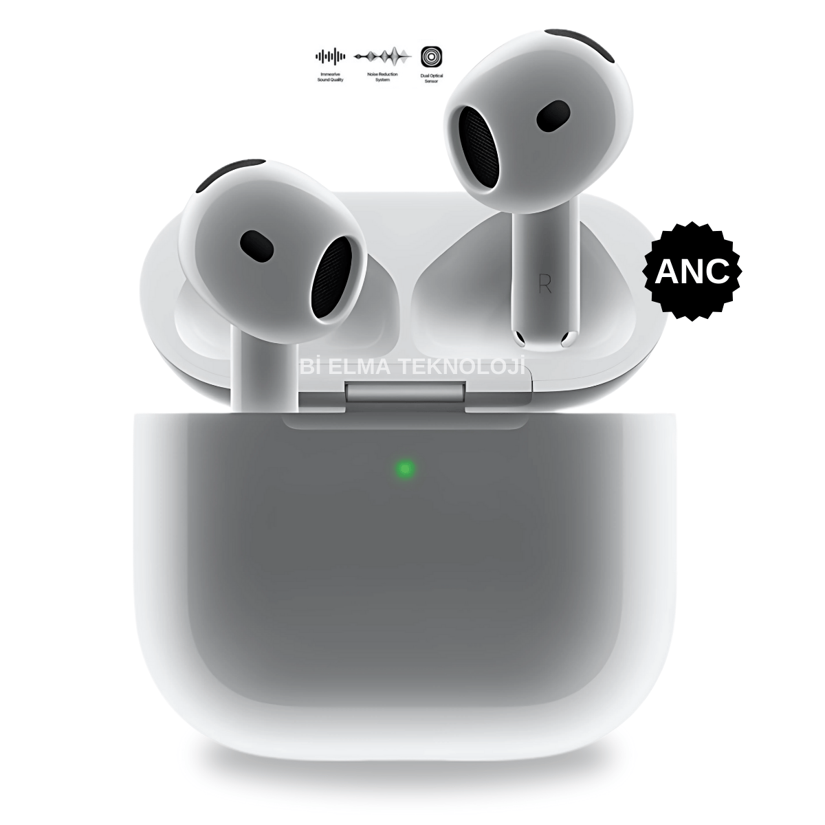 Aple airpods 4.nesil anc aktif gürültü engellemeli ios android uyumlu bluetooth kulaklık - B2N - KolayMagza