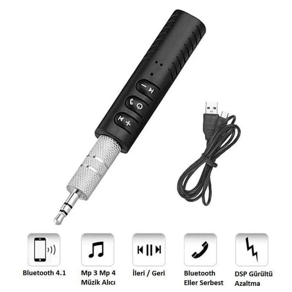 Car araç bluetooth aux 3.5mm kiti android ios uyumlu - G1G - KolayMagza
