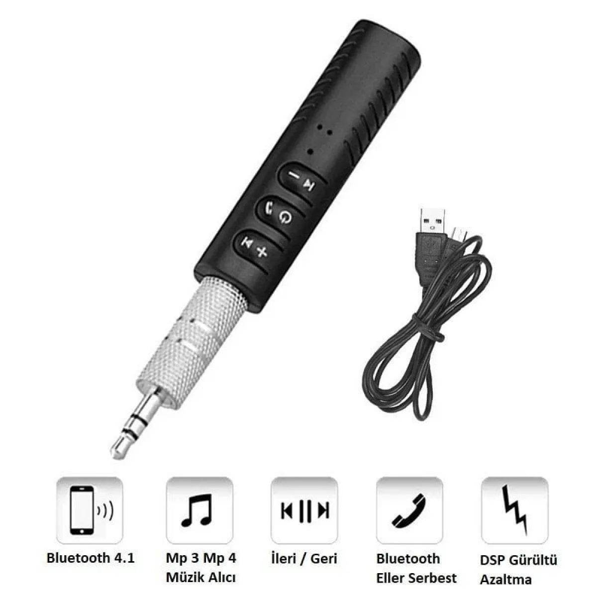 Car araç bluetooth aux 3.5mm kiti android ios uyumlu - G1G - KolayMagza