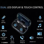 M10 led göstergeli su geçirmez kulak içi dokunmatik bluetooth kulaklık - B1P - KolayMagza