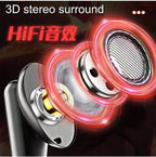 K98 led ışıklı kulak içi metal kasa mikrofonlu dokunmatik ios android uyumlu oyuncu bluetooth kulaklık - B1S - KolayMagza