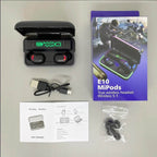 E10 mipods rgb ışıklı kulak içi led göstergeli 1000 mah powerbank özellikli bluetooth kulaklık - B1V - KolayMagza