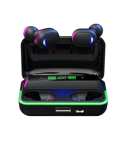 E10 mipods Rgb ışıklı kulak içi led göstergeli 1000 mah powerbank özellikli bluetooth kulaklık