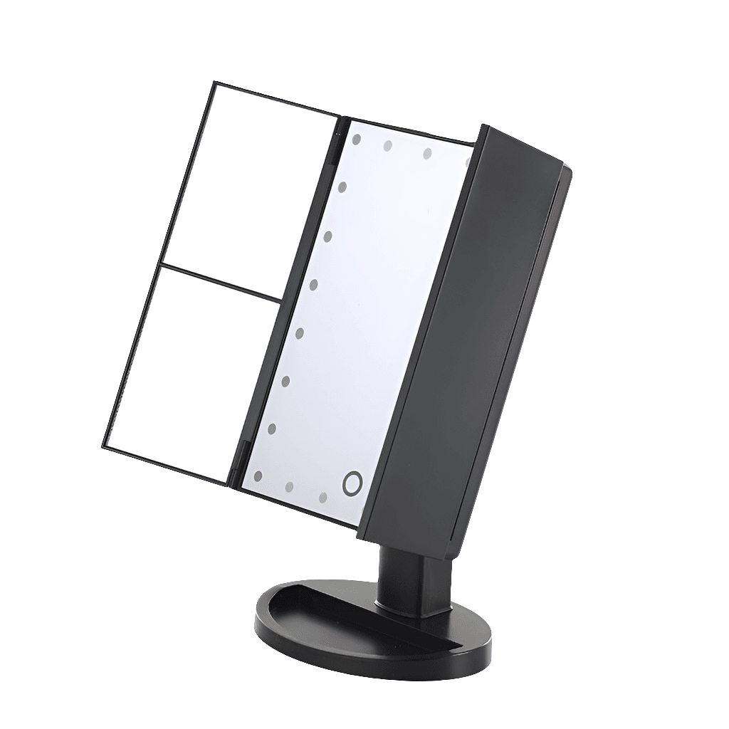 21 led ayaarlanabilir ışıklı masa üstü makyaj aynası 1x 2x 3x büyüteçli dokunmatik ekran - G3U - KolayMagza