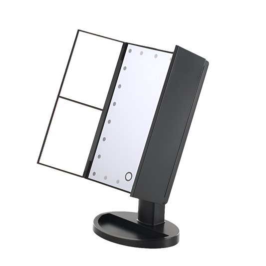 21 LED adjustable illuminated tabletop makeup mirror 1x 2x 3x magnifying touch screen - G3U