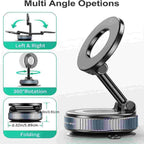 H520 vantuz emişli magnetik magsafeli telefon tutucu 360 derece döner ayarlanabilir açılı araç içi telefon tutucu - R2K - KolayMagza