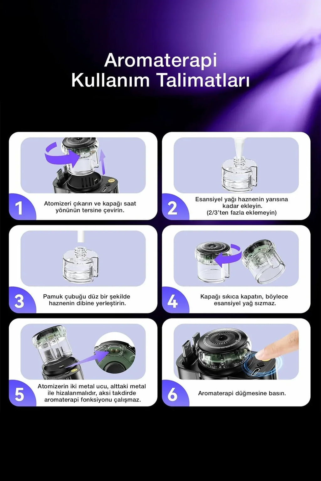 شاحن سيارة ذكي متعدد الوظائف 5 في 1 من forefo Car C7 - شحن سريع 45 واط PD 3.0، كابل مدمج، موزع روائح، ضوء جوي، رأس دوار 180 درجة