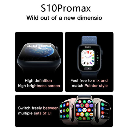 S10 Pro Max 7 kordonlu Dokunmatik HD Ekran ve Manyetik Kablosuz Şarj Özellikli Akıllı Saat - A3G