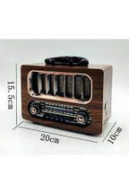 Kbroad full band radyo ahşap tasarım fm/am/sw/usb/tf destekli şarj edilebilir bluetooth hoparlör - H3M - KolayMagza