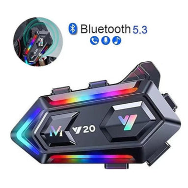 Y20 Waterproof Helmet Intercom 5.3V Bluetooth Stereo RGB Light HD Microphone and Music Experience - G5H