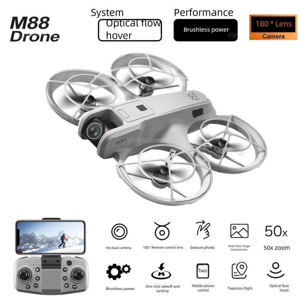 M-Cine Mini Drone - Fırçasız (Brushless) Motorlu, Çift Kameralı Sinematik FPV Drone (Engel Sensörlü & Stabil Uçuş)