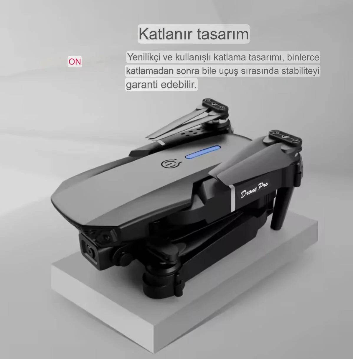 E88 4k Hd Çift Kameralı App Kontrol Wifi Katlanabilir akıllı Drone - G5R - KolayMagza