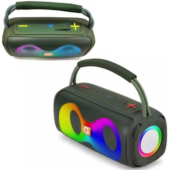 Taşınabilir rgb led ışıklı 12 saat çalışma süreli mikrofonlu basslı 5,3v bluetooth hoparlör - H3E - KolayMagza