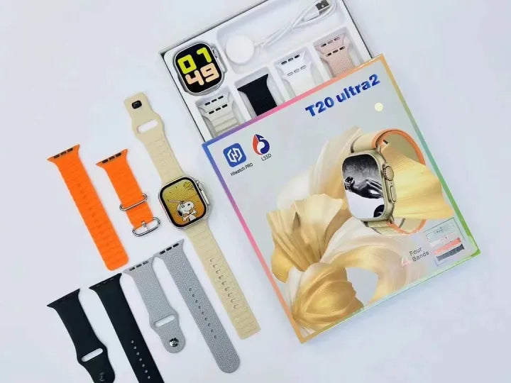 T20 Ultra 2 Smartwatch Bluetooth Arama Destekli 4 Kordonlu Akıllı Saat Rotatech