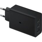 65W PD Üçlü Hızlı Şarj Adaptörü - Super Fast Charging Destekli, 2x Type-C 1x USB-A 3 Portlu Şarj Başlığı (Siyah) ÖZEL