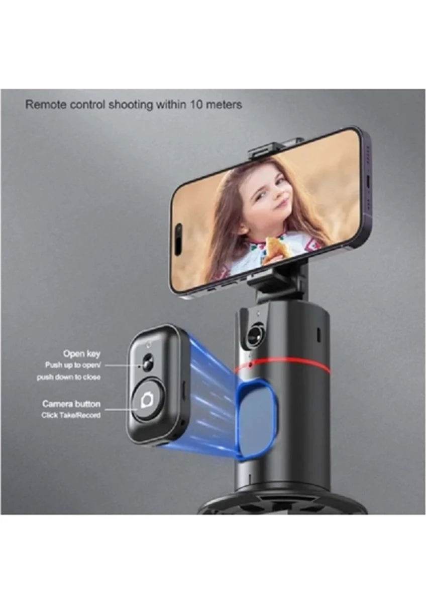 P02 360° akıllı gimbal sabitleyici | aı yüz takipli, kumandalı, kameralı, masaüstü tripod standlı, otomatik döner - G4O - KolayMagza