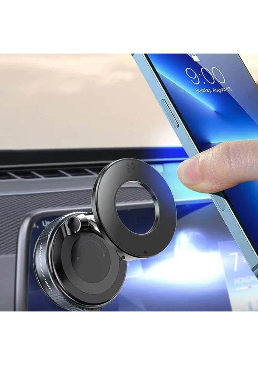 H520 vantuz emişli magnetik magsafeli telefon tutucu 360 derece döner ayarlanabilir açılı araç içi telefon tutucu - R2K - KolayMagza