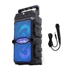 Mikrofonlu çift hoparlörlü ışıklı fm radio usb sd kart bluetooth hoparlör gts-1571 - H3H - KolayMagza KM Technology