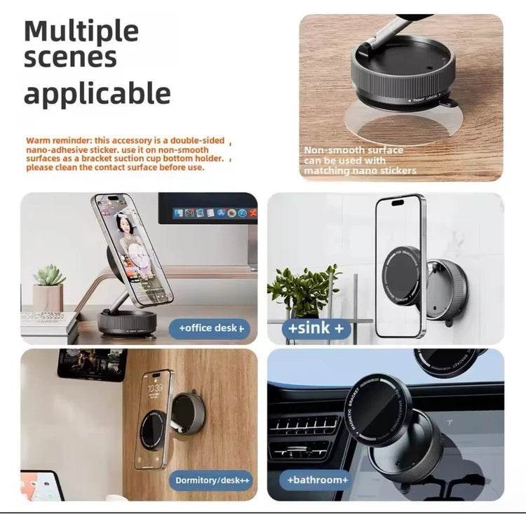 K10a vantuzlu emişli magnetik telefon tutucu ayarlanabilir yükseklikli araç içi torpidoya veya cama takılabilir - R2J - KolayMagza