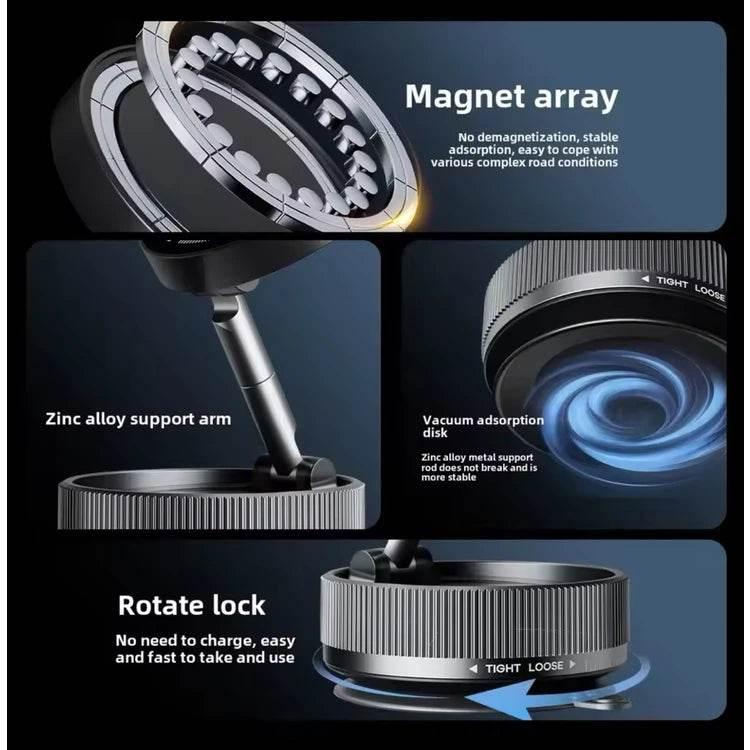 K10a vantuzlu emişli magnetik telefon tutucu ayarlanabilir yükseklikli araç içi torpidoya veya cama takılabilir - R2J - KolayMagza KM Technology