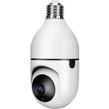 Wifi panorama camera mikrofonlu 360 derece döner led ışıklı gece görüşlü full hd ampul kamera - G1W - KolayMagza