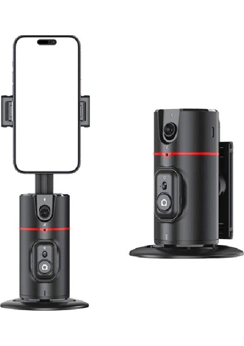 P02 360° akıllı gimbal sabitleyici | aı yüz takipli, kumandalı, kameralı, masaüstü tripod standlı, otomatik döner - G4O - KolayMagza