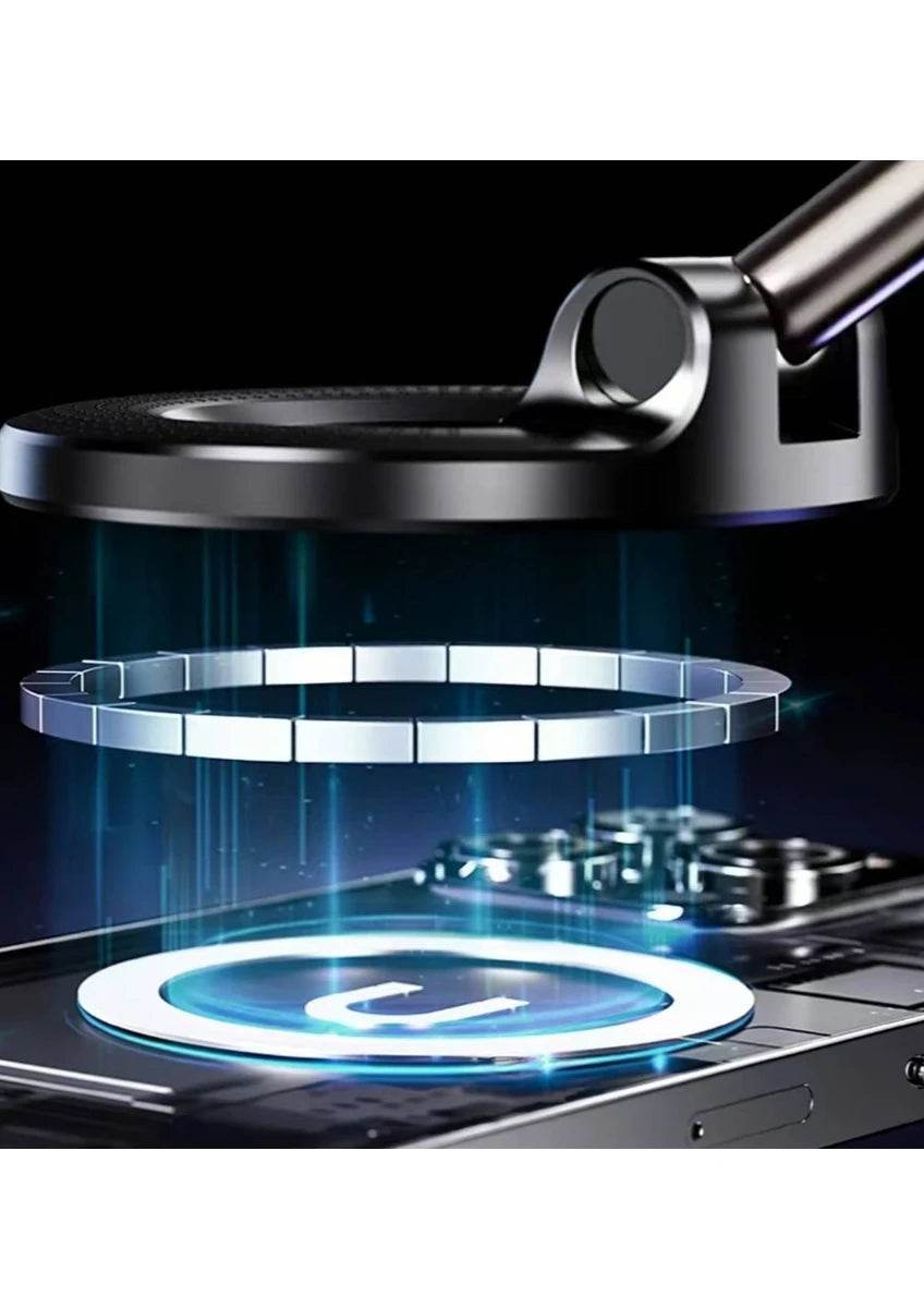 H520 vantuz emişli magnetik magsafeli telefon tutucu 360 derece döner ayarlanabilir açılı araç içi telefon tutucu - R2K - KolayMagza