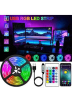Akıllı rgb led şeridi usb 10 metre uygulama kontrollü ve ses hasasiyet destekli suya dayanıklı ışık - G4Z - KolayMagza