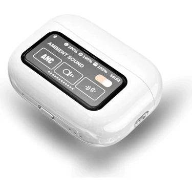 Ekranlı airpods 4.nesil anc dokunmatik bluetooth kulaklık t12 - B2S - KolayMagza