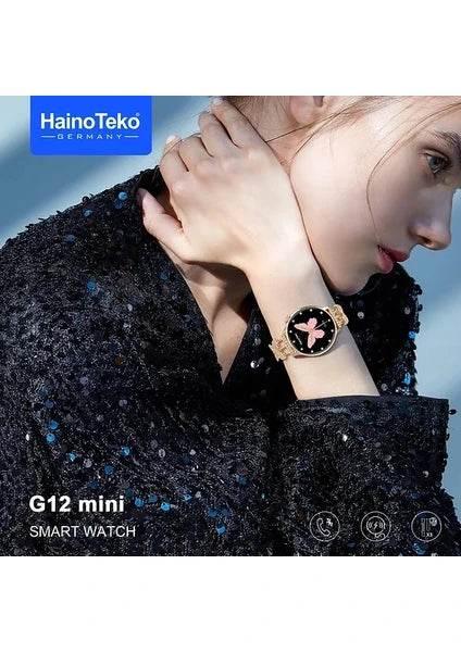 G12 mini amoled yuvarlak ekranlı 3 kordonlu kadınlara özel akıllı saat - A2P - KolayMagza KM Technology