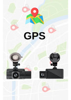 F6 4K 1080P Monitörlü Gece Görüşlü 3 Kanal WİFİ/GPS li döngü kayıtlı Araç Iç Dış Kamera - G6T - KolayMagza